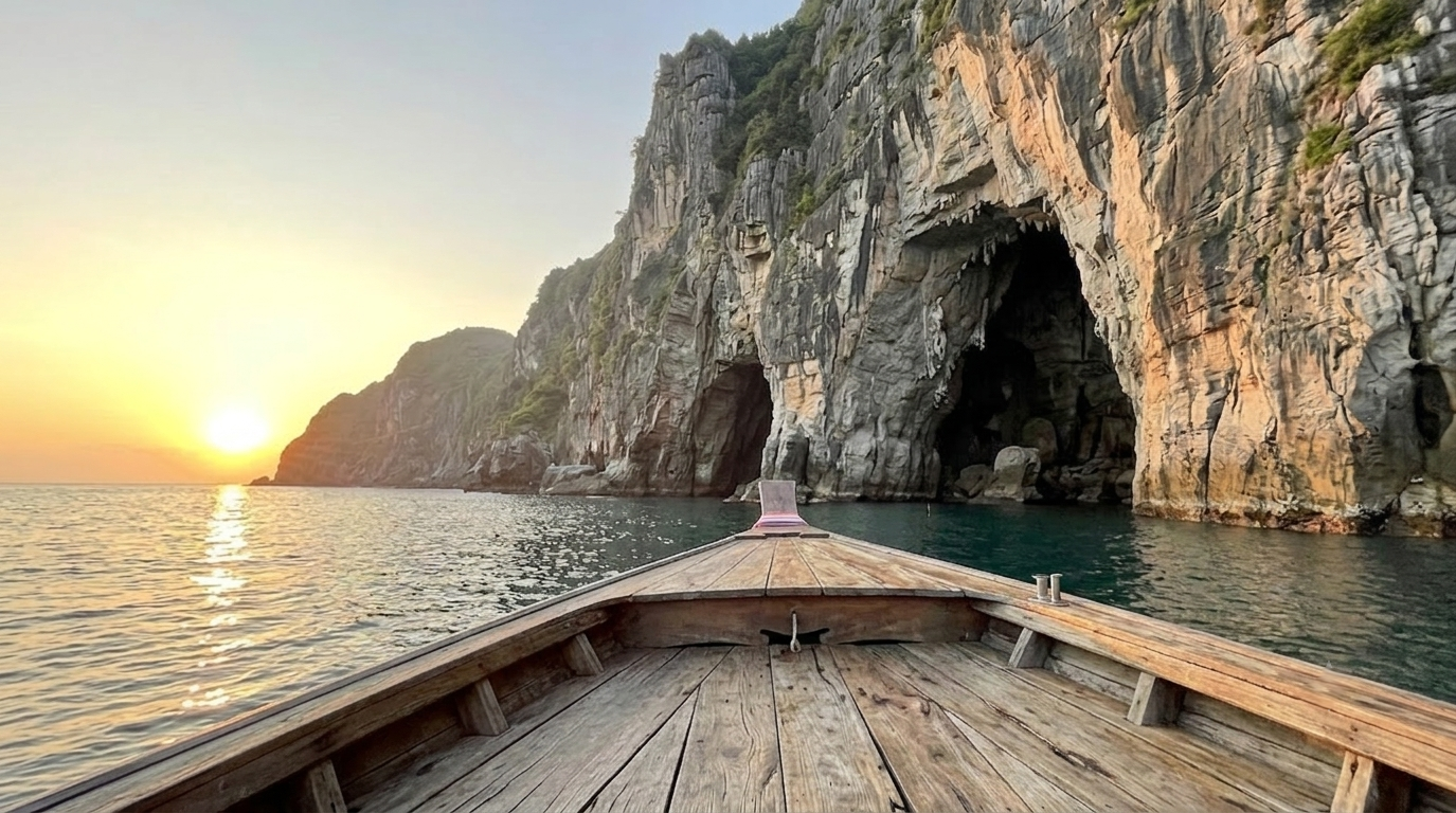 Đón bình minh sớm tinh khôi bên vách đá Hang Dơi kỳ vĩ